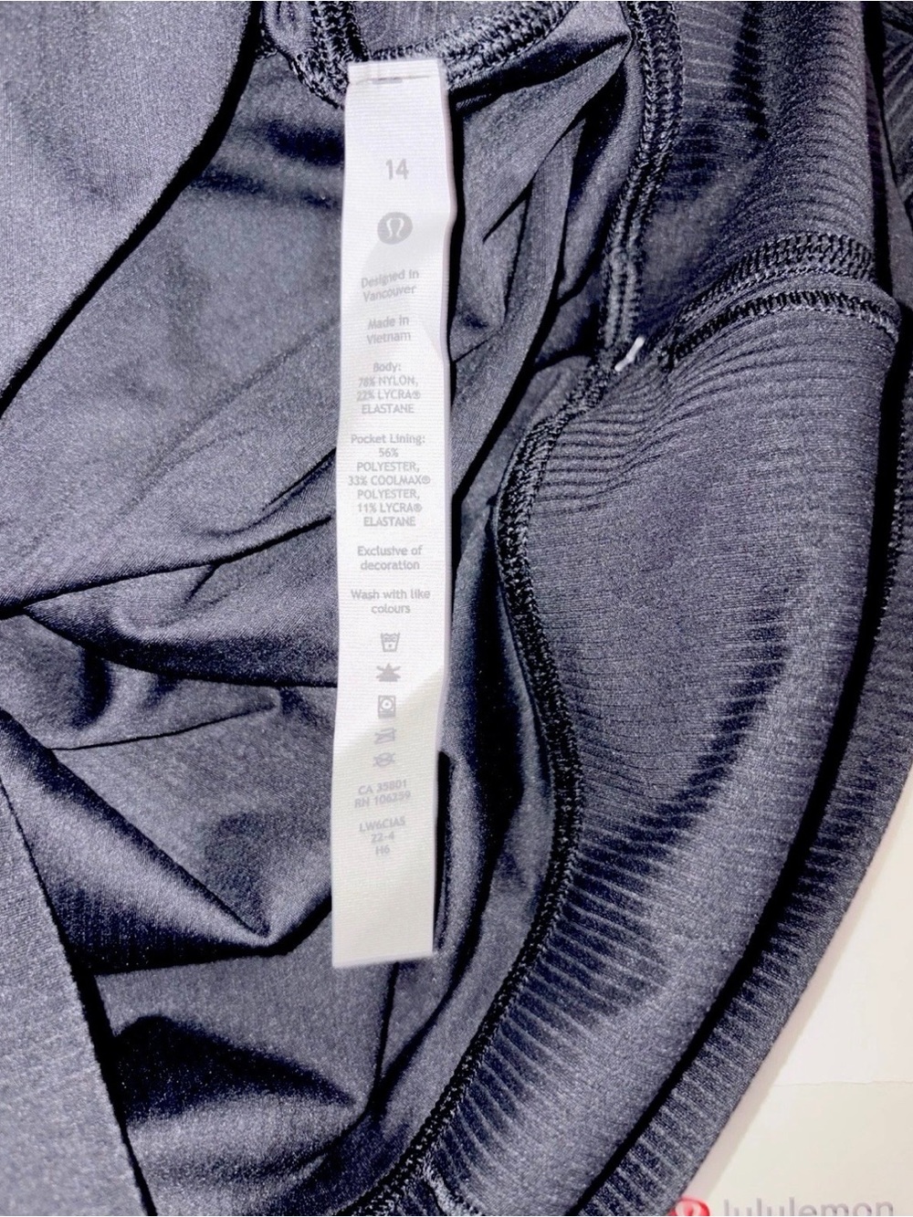 NWT*LULULEMON*SIZE 14*ALIGN RIBBED HIGH RISE 23” L PANT*AUTHENTIC*BLACK*$98 - Picture 8 of 16